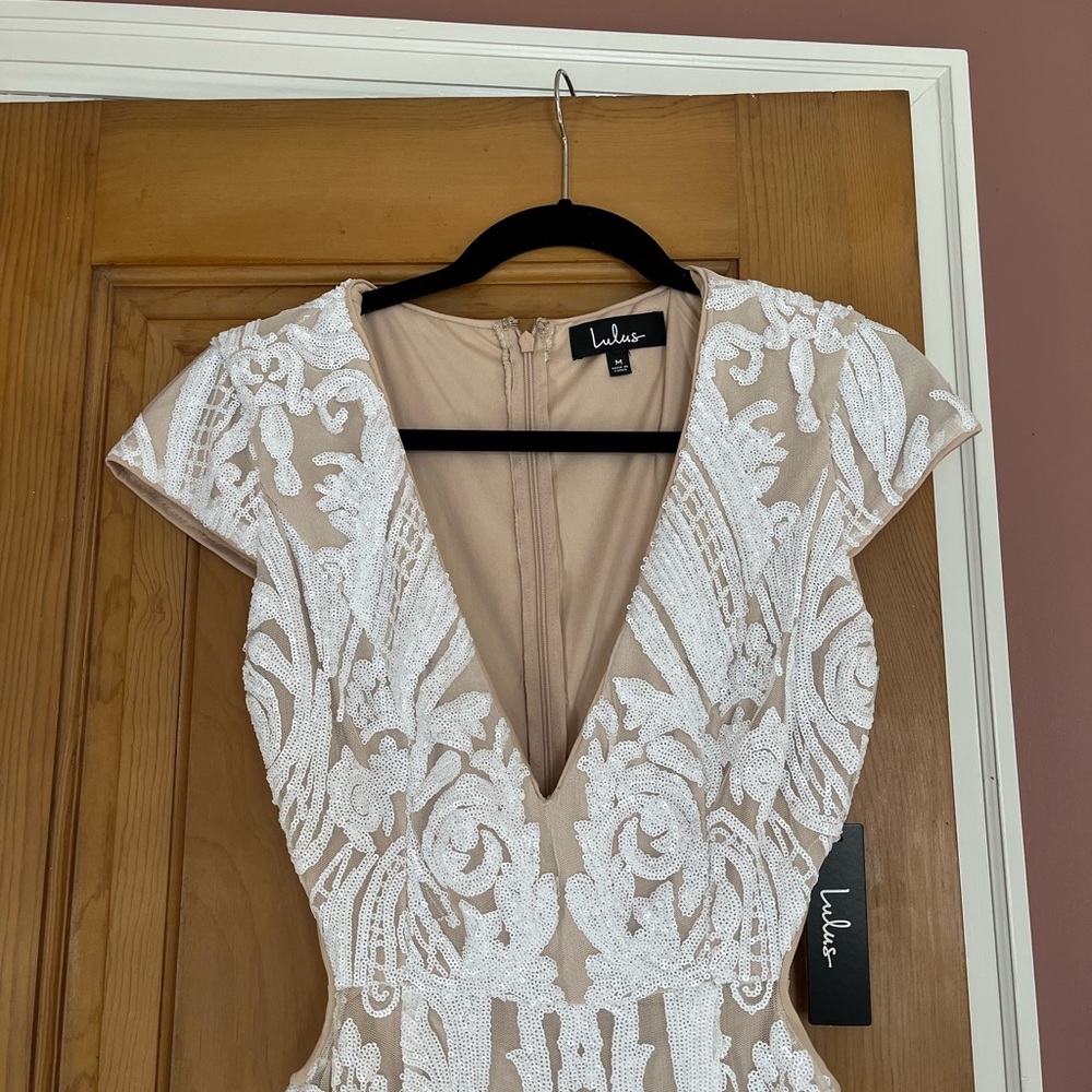 Lulu's White and Tan Wedding Dress - Picture 2 of 7